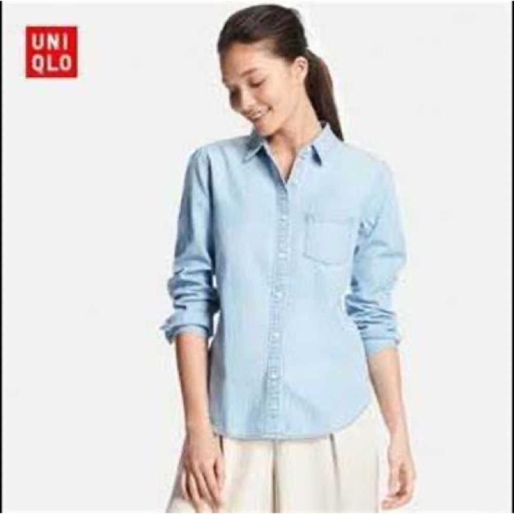 Uniqlo Women Denim Long-Sleeve Shirt